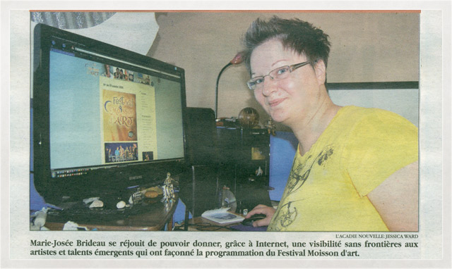 Marie-Josée Brideau page 2 de l`acadie NOUVELLE en 2010