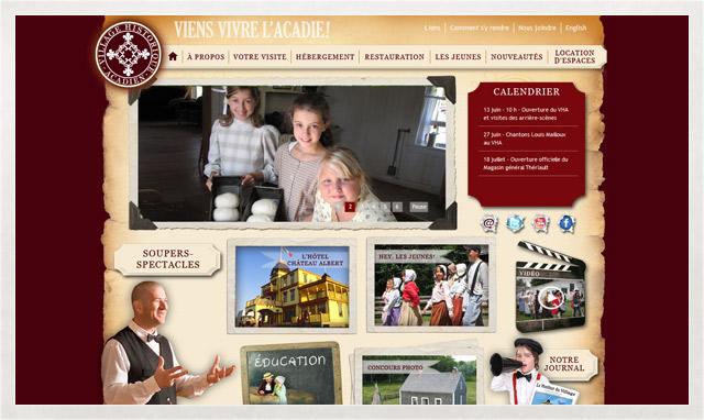 Image du site internet du Village Historique Acadien